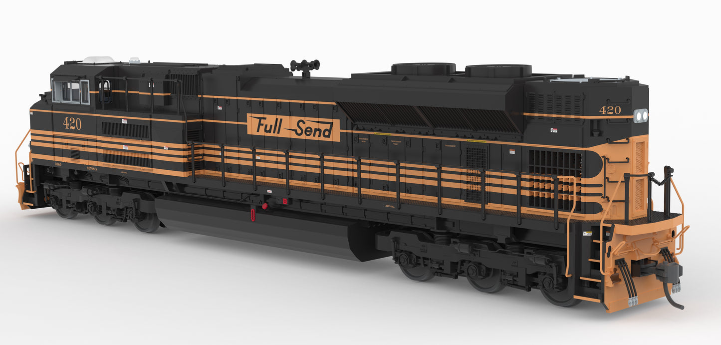 PRE-ORDER DEPOSIT- EMD SD70ACe, ES&D #420, "Full Send" 5-Stripe Scheme, No-Sound/DCC-Ready, HO