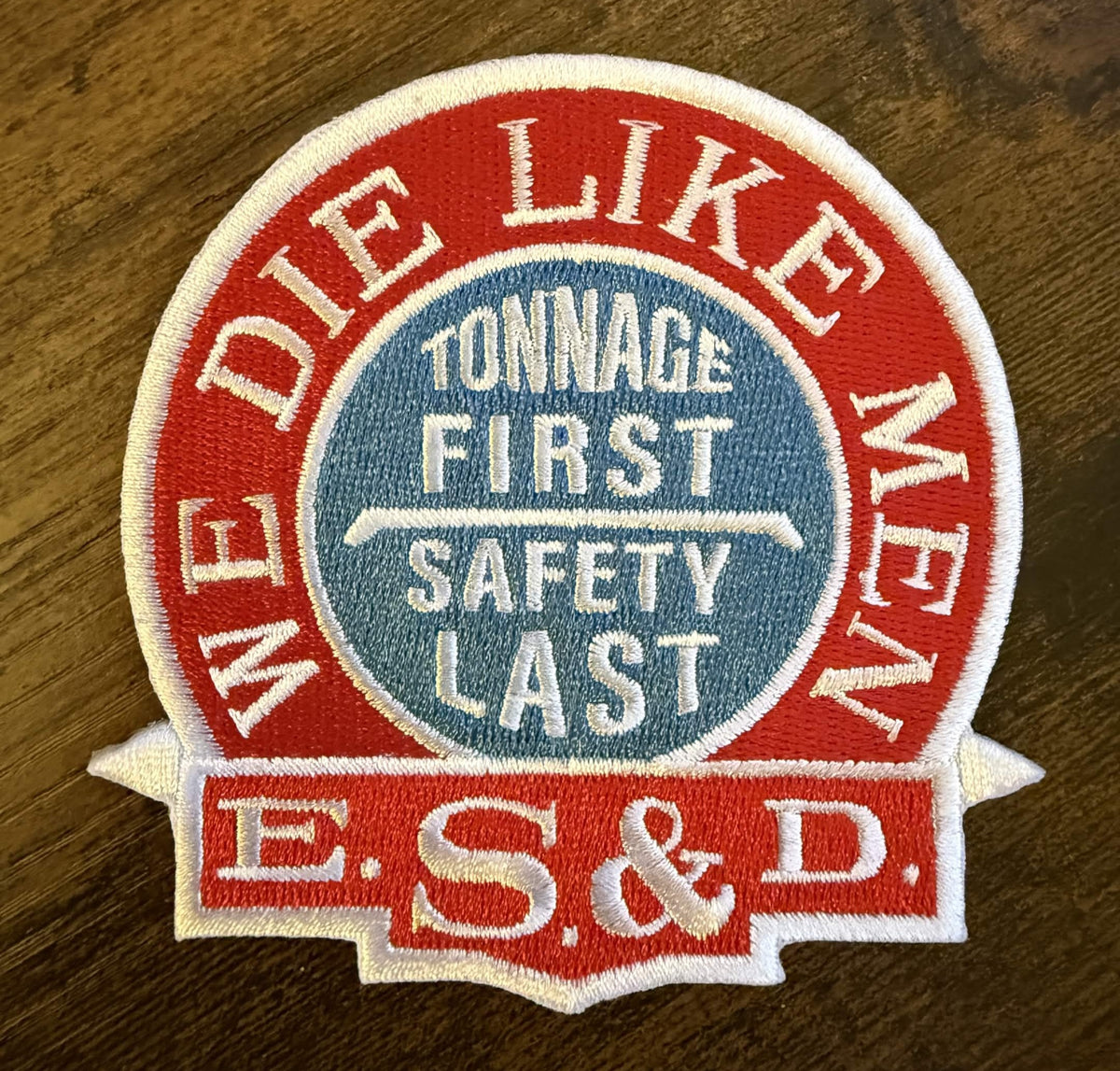 Red Tri Color Embroidered Patch - Velcro